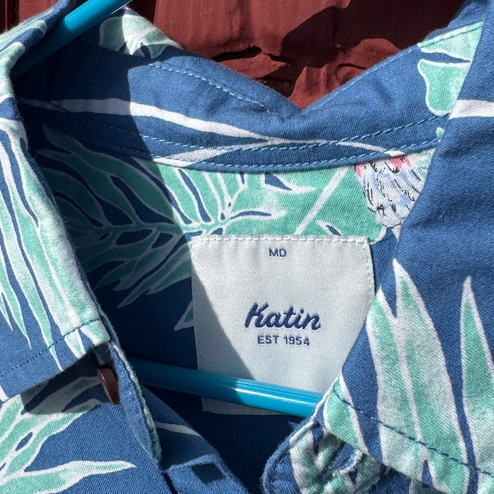 Katin Blue Tropical Print Men's Shirt - Picture 2 of 3